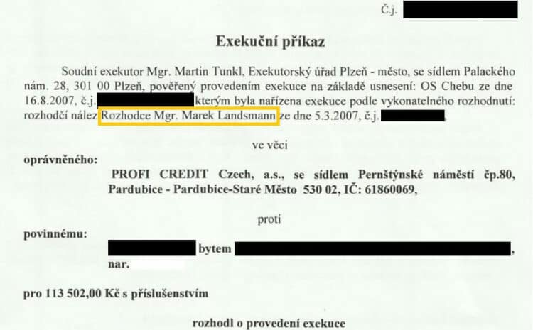  JAK NA EXEKUCI OD PROFI CREDITU?